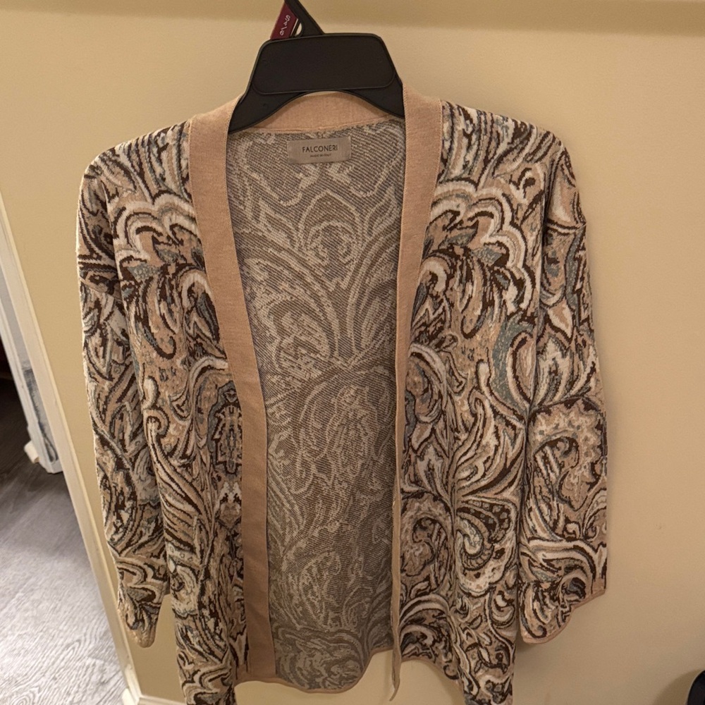 Women's Patterned Sweater - Beige and Brown